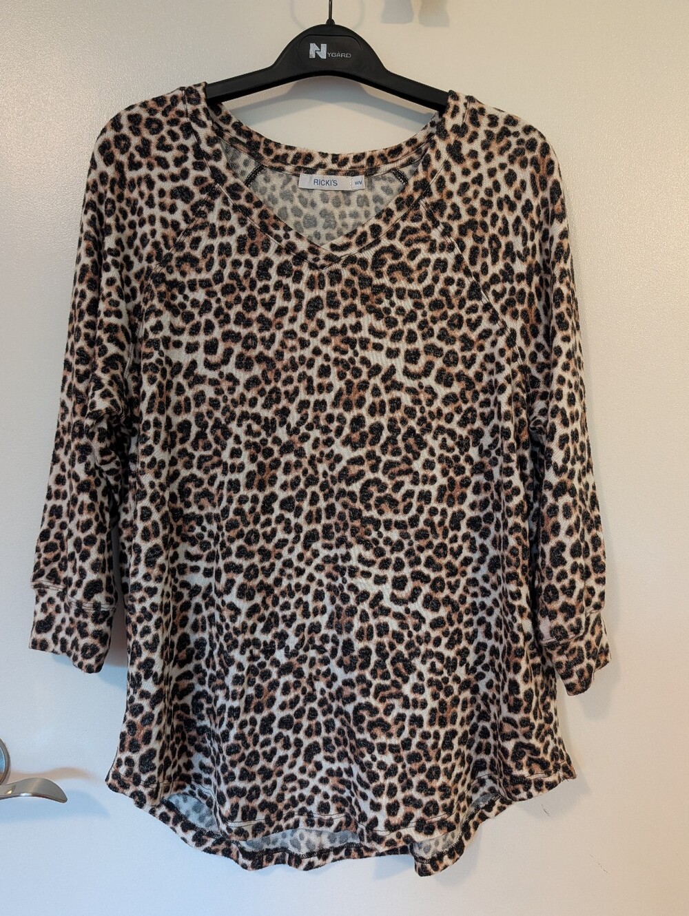 Ricki's Leopard Print V-Neck Long Sleeve Top